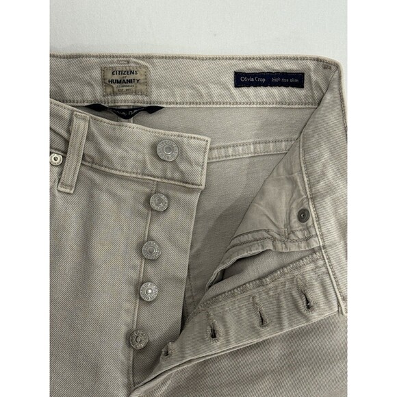 Citizens of Humanity Jeans Womens White 23 Olivia Crop High Rise Slim - Picture 4 of 5